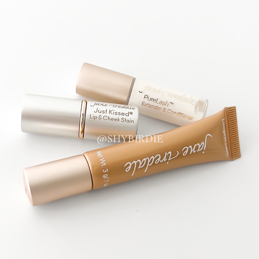 NEW Jane Iredale Trio Set - Pink Lip & Cheek Color, Mascara, Eyelash Conditioner